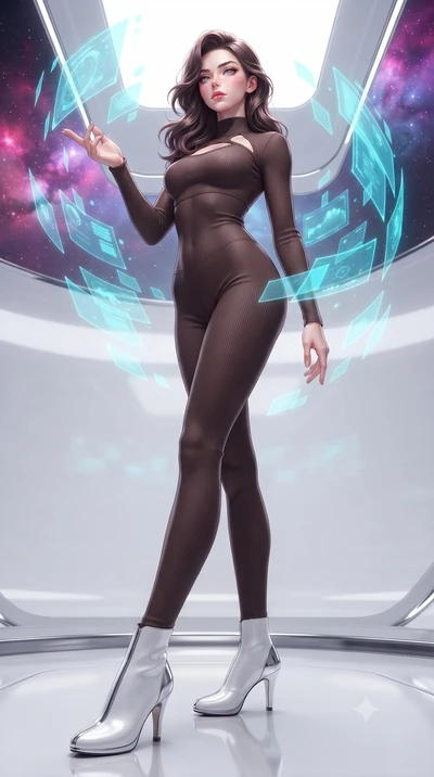 score_9, masterpiece, best quality, ultra-detailed, high-budget anime keyframe, editorial fashion photography, tasteful artistic composition, Japanese woman. low angle full-body shot from head to toe showing her feet, filling the entire 9:16 vertical