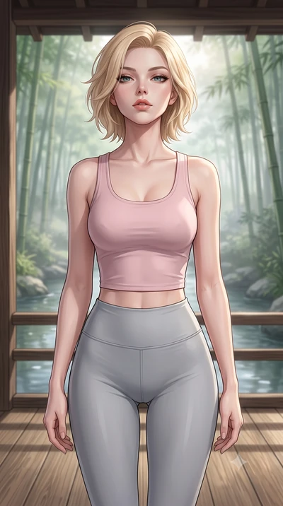 score_9, masterpiece, best quality, ultra-detailed, high-budget anime keyframe, editorial fashion photography, tasteful artistic composition, Caucasian woman woman. close-up cowboy shot from the waist and thighs up, the character dominates the compos