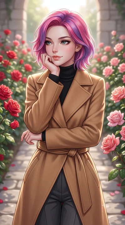 score_9, masterpiece, best quality, ultra-detailed, high-budget anime keyframe, editorial fashion photography, tasteful artistic composition, Caucasian woman woman. close-up cowboy shot from the waist and thighs up, the character dominates the compos