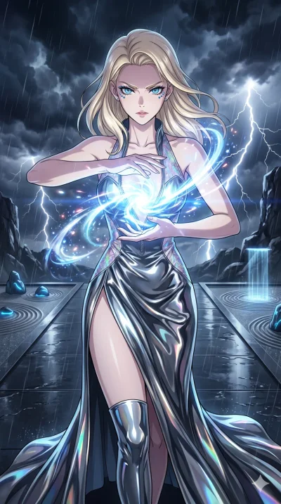 score_9, masterpiece, best quality, ultra-detailed, High-budget Anime Keyframe, vibrant colors, fluid line-art, expressive lighting, cinematic composition, Ufotable-style visual effects, top-tier animation quality, Caucasian woman with pale skin, blo