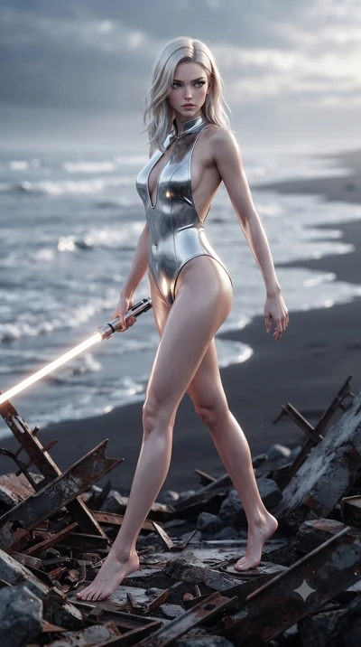 score_9, masterpiece, best quality, ultra-detailed, high-budget anime keyframe, editorial fashion photography, tasteful artistic composition, Caucasian woman. low angle full-body shot from head to toe showing her feet, filling the entire 9:16 vertica