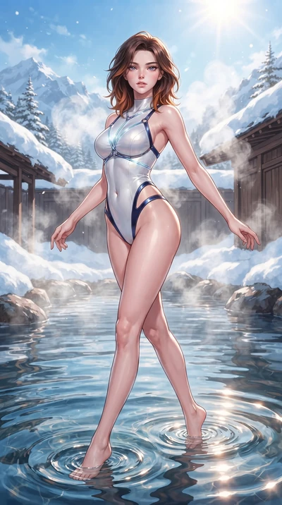 score_9, masterpiece, best quality, ultra-detailed, high-budget anime keyframe, editorial fashion photography, tasteful artistic composition, Korean woman. low angle full-body shot from head to toe showing her feet, filling the entire 9:16 vertical f