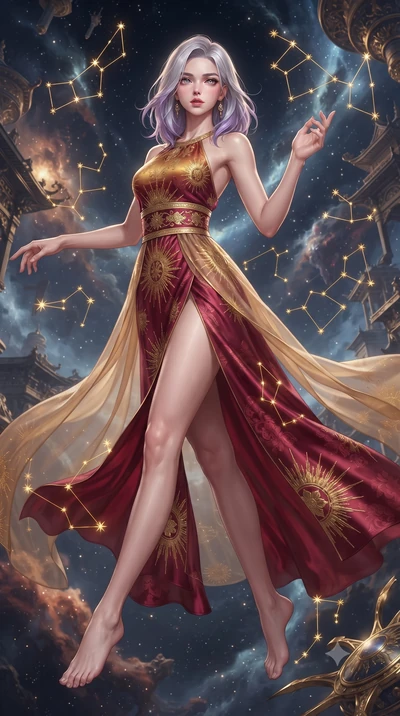 score_9, masterpiece, best quality, ultra-detailed, high-budget anime keyframe, editorial fashion photography, tasteful artistic composition, Caucasian woman. low angle full-body shot from head to toe showing her feet, filling the entire 9:16 vertica