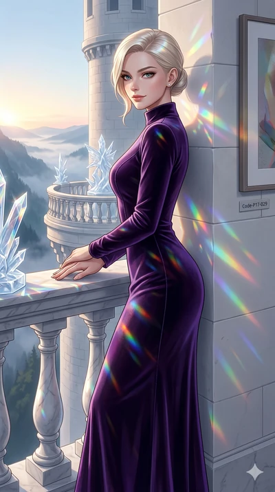 score_9, masterpiece, best quality, ultra-detailed, high-budget anime keyframe, editorial fashion photography, tasteful artistic composition, Caucasian woman, strictly human ears. cowboy shot from the thighs up, character and outfit filling the frame