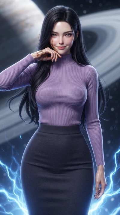 score_9, masterpiece, best quality, ultra-detailed, high-budget anime keyframe, editorial fashion photography, tasteful artistic composition, realistic cosplay photography, Korean woman. close-up cowboy shot from the waist and thighs up, the characte