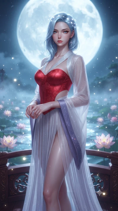 score_9, masterpiece, best quality, ultra-detailed, high-budget anime keyframe, editorial fashion photography, tasteful artistic composition, Korean woman. close-up cowboy shot from the waist and thighs up, the character dominates the composition, fi