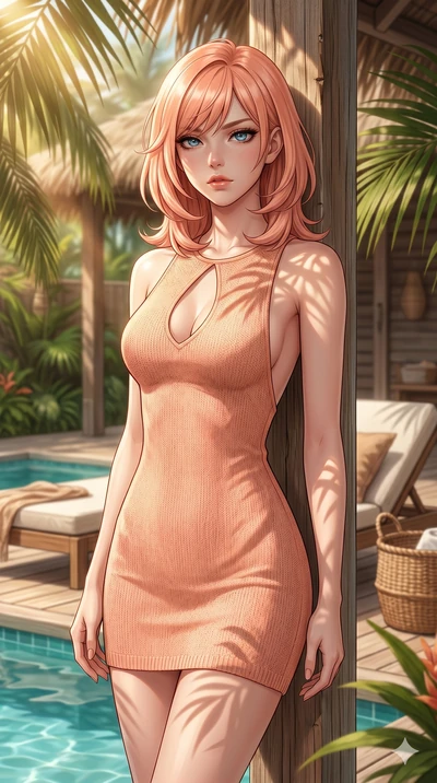 score_9, masterpiece, best quality, ultra-detailed, high-budget anime keyframe, editorial fashion photography, tasteful artistic composition, Japanese woman. cowboy shot from the thighs up, character and outfit filling the frame for maximum editorial