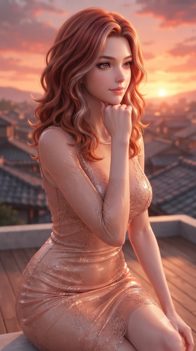 score_9, masterpiece, best quality, ultra-detailed, high-budget anime keyframe, editorial fashion photography, tasteful artistic composition, Caucasian woman woman. close-up cowboy shot from the waist and thighs up, the character dominates the compos