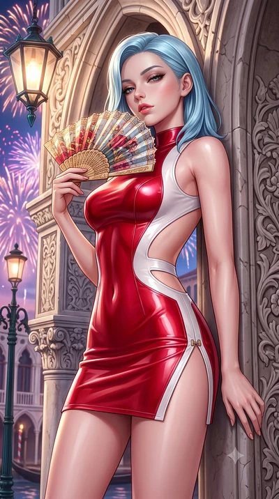 score_9, masterpiece, best quality, ultra-detailed, high-budget anime keyframe, semi-realistic 3D game render, editorial fashion photography, tasteful artistic composition, Korean woman. close-up cowboy shot from the waist and thighs up, the characte