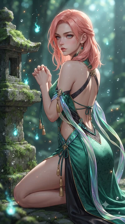 score_9, masterpiece, best quality, ultra-detailed, high-budget anime keyframe, editorial fashion photography, tasteful artistic composition, Japanese woman. close-up cowboy shot from the waist and thighs up, the character dominates the composition, 