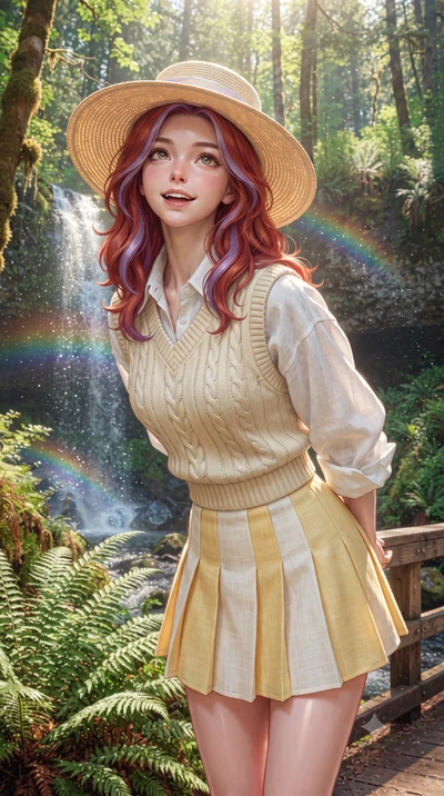 score_9, masterpiece, best quality, ultra-detailed, high-budget anime keyframe, editorial fashion photography, tasteful artistic composition, Caucasian woman. close-up cowboy shot from the waist and thighs up, the character dominates the composition,