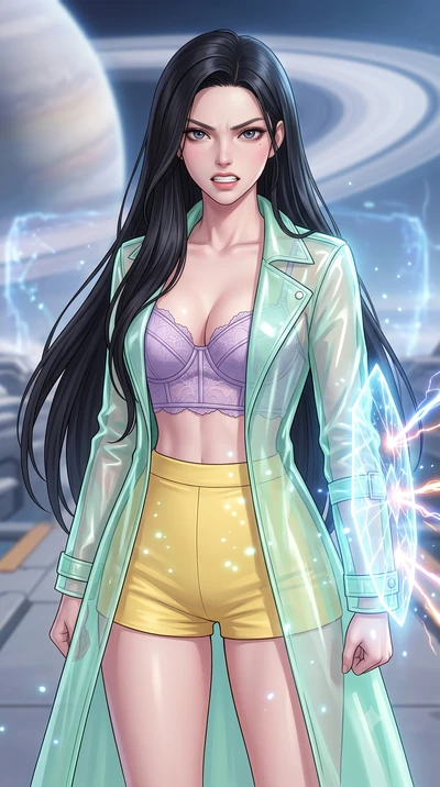 score_9, masterpiece, best quality, ultra-detailed, high-budget anime keyframe, editorial fashion photography, tasteful artistic composition, Korean woman. close-up cowboy shot from the waist and thighs up, the character dominates the composition, fi