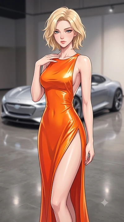 score_9, masterpiece, best quality, ultra-detailed, high-budget anime keyframe, tasteful artistic composition, Caucasian woman. close-up cowboy shot from the waist and thighs up, the character dominates the composition, filling the frame with her lar