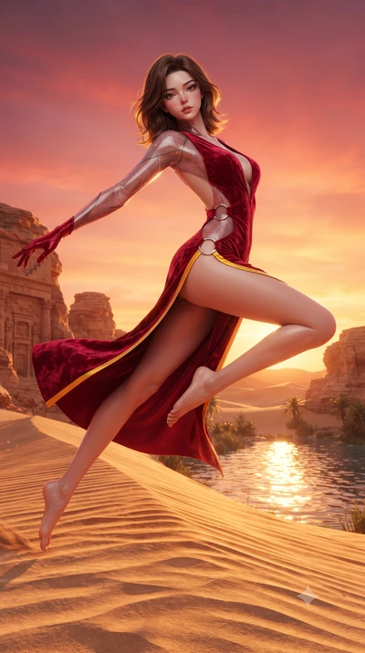 score_9, masterpiece, best quality, ultra-detailed, high-budget anime keyframe, editorial fashion photography, tasteful artistic composition, Korean woman. low angle full-body shot from head to toe showing her feet, filling the entire 9:16 vertical f