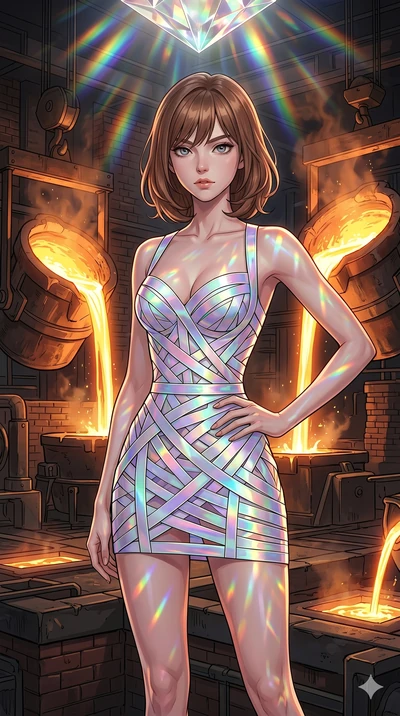 score_9, masterpiece, best quality, ultra-detailed, high-budget anime keyframe, editorial fashion photography, tasteful artistic composition, Caucasian woman, strictly human ears. cowboy shot from the thighs up, character and outfit filling the frame