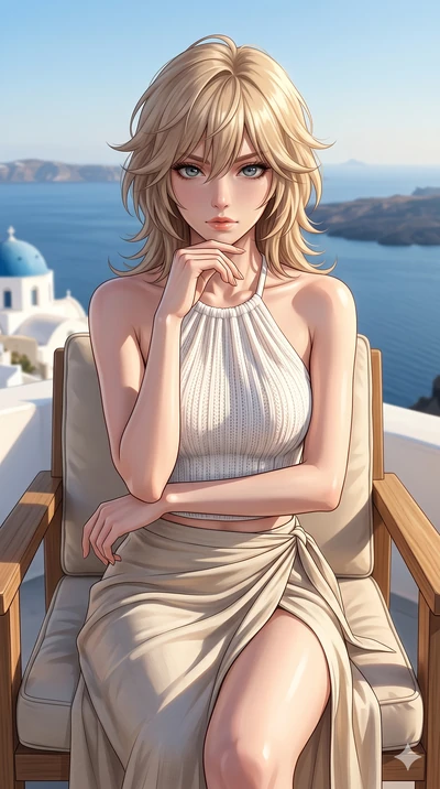 score_9, masterpiece, best quality, ultra-detailed, high-budget anime keyframe, editorial fashion photography, tasteful artistic composition, Japanese woman. cowboy shot from the thighs up, character and outfit filling the frame for maximum editorial