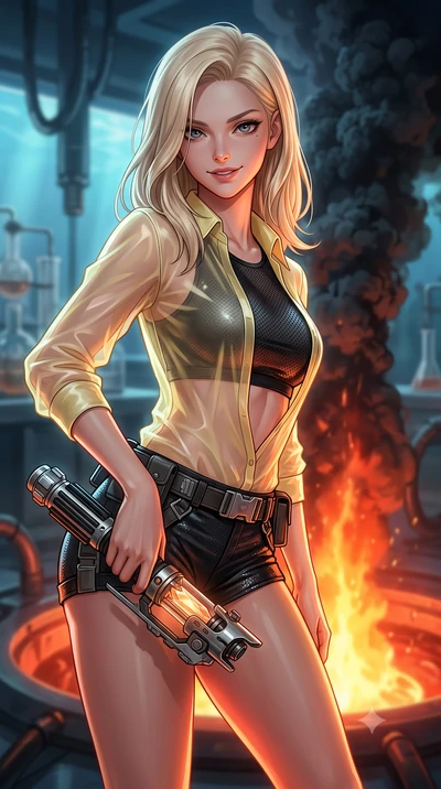 score_9, masterpiece, best quality, ultra-detailed, high-budget anime keyframe, editorial fashion photography, tasteful artistic composition, Caucasian woman. close-up cowboy shot from the waist and thighs up, the character dominates the composition,