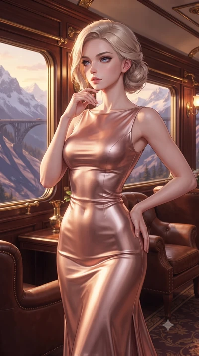 score_9, masterpiece, best quality, ultra-detailed, high-budget anime keyframe, editorial fashion photography, tasteful artistic composition, Caucasian woman, strictly human ears. close-up cowboy shot from the waist and thighs up, the character domin