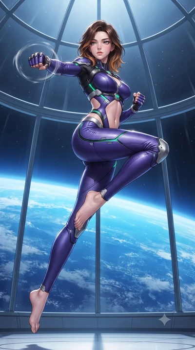 score_9, masterpiece, best quality, ultra-detailed, high-budget anime keyframe, editorial fashion photography, tasteful artistic composition, Korean woman. low angle full-body shot from head to toe showing her feet, filling the entire 9:16 vertical f