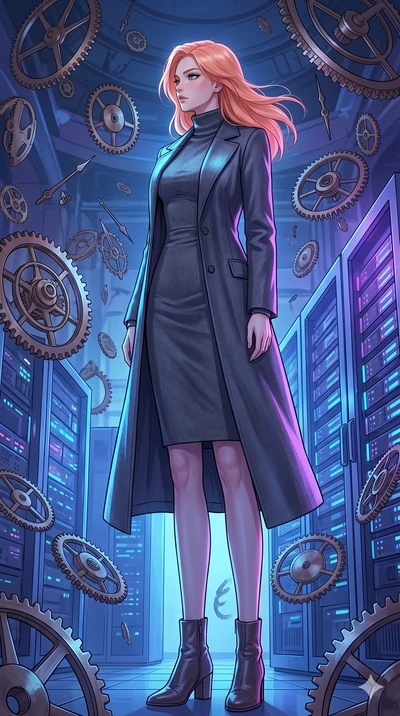score_9, masterpiece, best quality, ultra-detailed, high-budget anime keyframe, editorial fashion photography, tasteful artistic composition, Japanese woman. low angle full-body shot from head to toe showing her feet, filling the entire 9:16 vertical