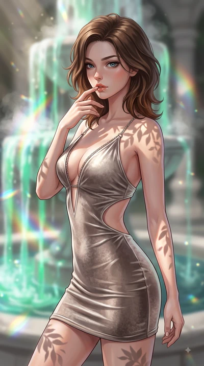 score_9, masterpiece, best quality, ultra-detailed, high-budget anime keyframe, editorial fashion photography, tasteful artistic composition, Korean woman. close-up cowboy shot from the waist and thighs up, the character dominates the composition, fi