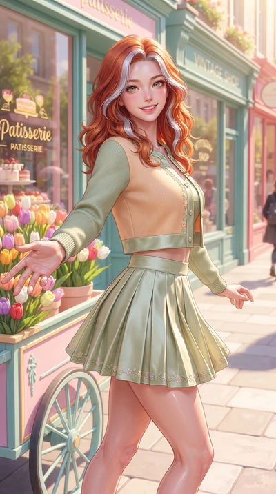 score_9, masterpiece, best quality, ultra-detailed, high-budget anime keyframe, editorial fashion photography, tasteful artistic composition, Caucasian woman. close-up cowboy shot from the waist and thighs up, the character dominates the composition,