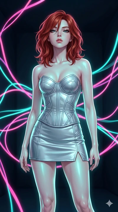 score_9, masterpiece, best quality, ultra-detailed, high-budget anime keyframe, editorial fashion photography, tasteful artistic composition, Korean woman. cowboy shot from the thighs up, character and outfit filling the frame for maximum editorial p