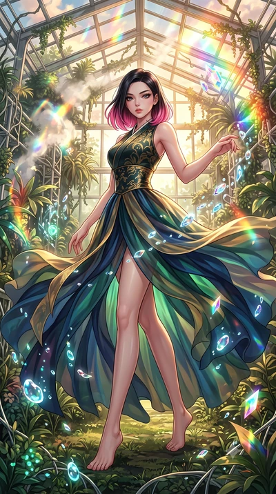 score_9, masterpiece, best quality, ultra-detailed, high-budget anime keyframe, editorial fashion photography, tasteful artistic composition, Korean woman. low angle full-body shot from head to toe showing her feet, filling the entire 9:16 vertical f