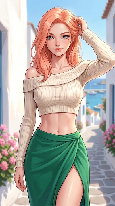 score_9, masterpiece, best quality, ultra-detailed, high-budget anime keyframe, editorial fashion photography, tasteful artistic composition, Japanese woman woman. close-up cowboy shot from the waist and thighs up, the character dominates the composi