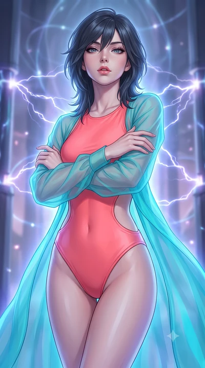 score_9, masterpiece, best quality, ultra-detailed, high-budget anime keyframe, editorial fashion photography, tasteful artistic composition, Caucasian woman, strictly human ears. close-up cowboy shot from the waist and thighs up, the character domin