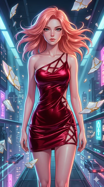 score_9, masterpiece, best quality, ultra-detailed, high-budget anime keyframe, editorial fashion photography, tasteful artistic composition, Japanese woman. upper body close-up from the thighs up, character filling the screen for maximum presence. d