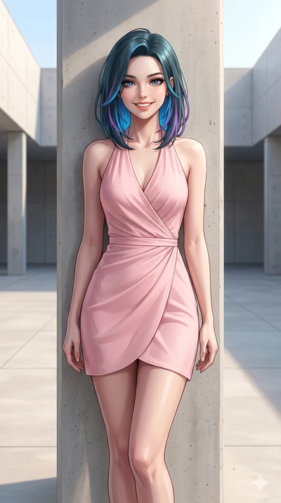 score_9, masterpiece, best quality, ultra-detailed, high-budget anime keyframe, editorial fashion photography, tasteful artistic composition, Caucasian woman, strictly human ears. cowboy shot from the thighs up, character and outfit filling the frame