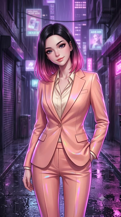 score_9, masterpiece, best quality, ultra-detailed, high-budget anime keyframe, editorial fashion photography, tasteful artistic composition, Korean woman. close-up cowboy shot from the waist and thighs up, the character dominates the composition, fi