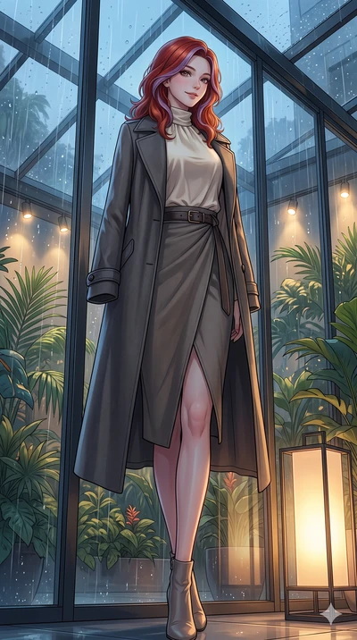 score_9, masterpiece, best quality, ultra-detailed, high-budget anime keyframe, vibrant anime aesthetic, Caucasian woman, strictly human ears. low angle full-body shot from head to toe showing her feet, filling the entire 9:16 vertical frame with her