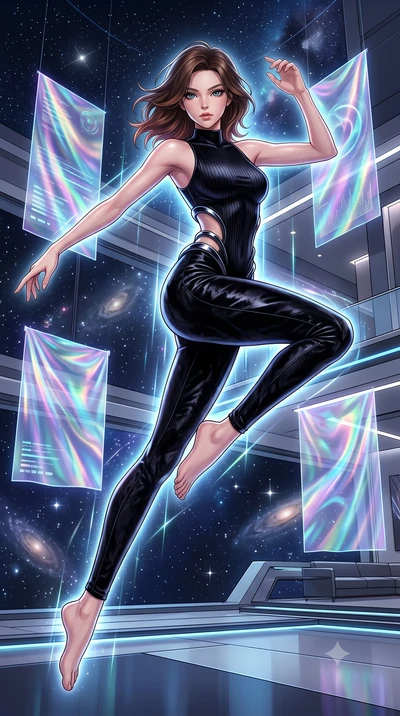 score_9, masterpiece, best quality, ultra-detailed, high-budget anime keyframe, editorial fashion photography, tasteful artistic composition, Korean woman. low angle full-body shot from head to toe showing her feet, filling the entire 9:16 vertical f