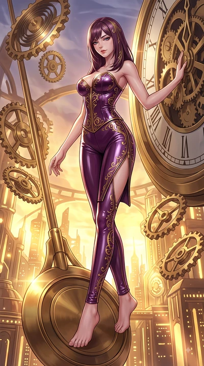 score_9, masterpiece, best quality, ultra-detailed, high-budget anime keyframe, editorial fashion photography, tasteful artistic composition, Korean woman. low angle full-body shot from head to toe showing her feet, filling the entire 9:16 vertical f