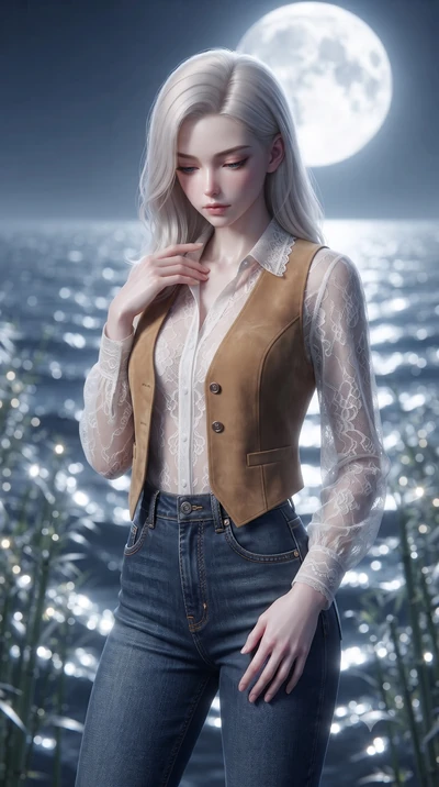score_9, masterpiece, best quality, ultra-detailed, high-budget anime keyframe, editorial fashion photography, tasteful artistic composition, Caucasian woman, strictly human ears. close-up cowboy shot from the waist and thighs up, the character domin