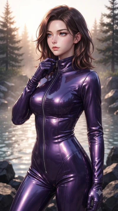 score_9, masterpiece, best quality, ultra-detailed, high-budget anime keyframe, editorial fashion photography, tasteful artistic composition, Korean woman. close-up cowboy shot from the waist and thighs up, the character dominates the composition, fi