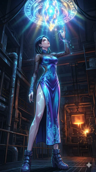 score_9, masterpiece, best quality, ultra-detailed, High-budget Anime Keyframe, vibrant colors, fluid line-art, expressive lighting, cinematic composition, Ufotable-style visual effects, top-tier animation quality, Korean woman with idol-like refined