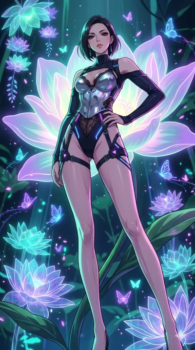 score_9, masterpiece, best quality, ultra-detailed, High-budget Anime Keyframe, vibrant colors, fluid line-art, expressive lighting, cinematic composition, Ufotable-style visual effects, top-tier animation quality, Japanese woman with delicate and el