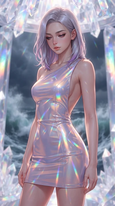 score_9, masterpiece, best quality, ultra-detailed, high-budget anime keyframe, editorial fashion photography, tasteful artistic composition, Caucasian woman, strictly human ears. close-up cowboy shot from the waist and thighs up, the character domin