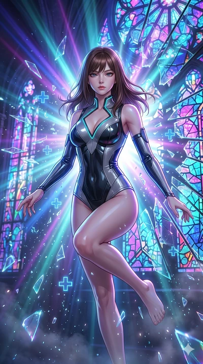 score_9, masterpiece, best quality, ultra-detailed, high-budget anime keyframe, editorial fashion photography, tasteful artistic composition, Korean woman. Upper body close-up from the thighs up, character filling the screen for maximum presence. She