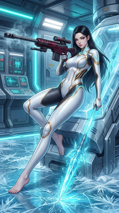 score_9, masterpiece, best quality, ultra-detailed, high-budget anime keyframe, semi-realistic 3D game render, editorial fashion photography, tasteful artistic composition, Korean woman. low angle full-body shot from head to toe showing her feet, fil