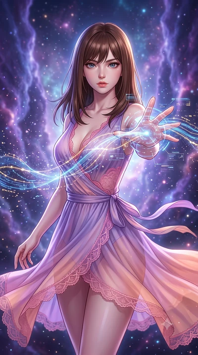 score_9, masterpiece, best quality, ultra-detailed, high-budget anime keyframe, editorial fashion photography, tasteful artistic composition, Korean woman. close-up cowboy shot from the waist and thighs up, the character dominates the composition, fi