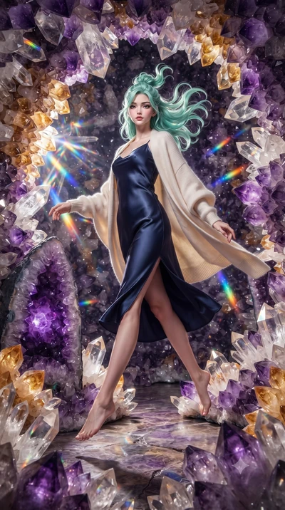 score_9, masterpiece, best quality, ultra-detailed, high-budget anime keyframe, editorial fashion photography, tasteful artistic composition, Japanese woman. low angle full-body shot from head to toe showing her feet, filling the entire 9:16 vertical