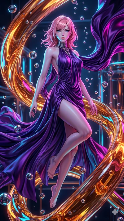 score_9, masterpiece, best quality, ultra-detailed, high-budget anime keyframe, editorial fashion photography, tasteful artistic composition, Japanese woman. upper body close-up from the thighs up, character filling the screen for maximum presence. d