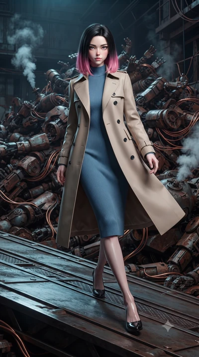 score_9, masterpiece, best quality, ultra-detailed, high-budget anime keyframe, editorial fashion photography, tasteful artistic composition, realistic cosplay photography, Korean woman. low angle full-body shot from head to toe showing her feet, fil