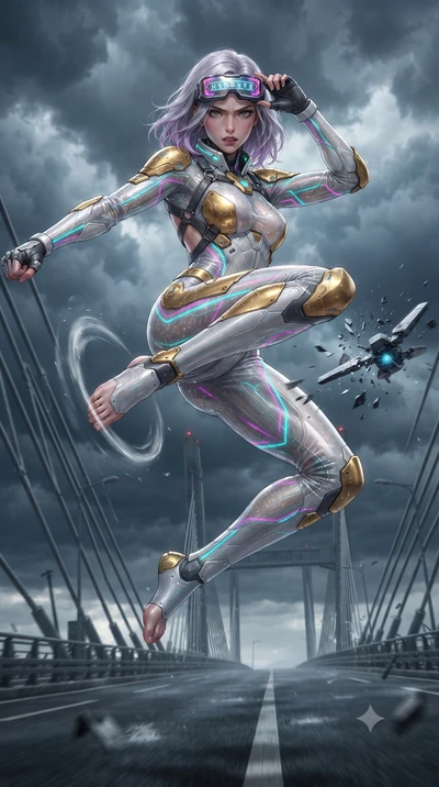 score_9, masterpiece, best quality, ultra-detailed, high-budget anime keyframe, editorial fashion photography, tasteful artistic composition, Caucasian woman. low angle full-body shot from head to toe showing her feet, filling the entire 9:16 vertica