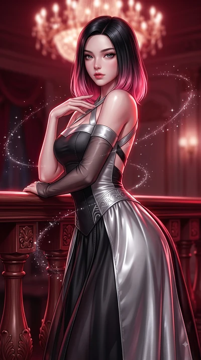 score_9, masterpiece, best quality, ultra-detailed, high-budget anime keyframe, editorial fashion photography, tasteful artistic composition, Korean woman. close-up cowboy shot from the waist and thighs up, the character dominates the composition, fi