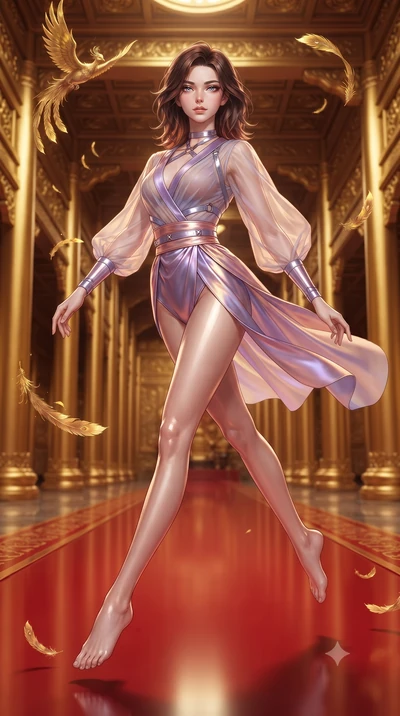score_9, masterpiece, best quality, ultra-detailed, high-budget anime keyframe, editorial fashion photography, tasteful artistic composition, Korean woman. low angle full-body shot from head to toe showing her feet, filling the entire 9:16 vertical f